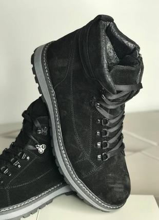 Мужские чёрные замшевые ботинки чоловічі чорні замшеві черевики6 фото