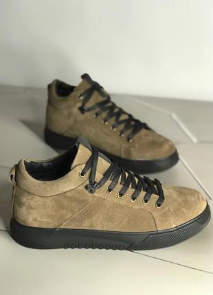 Мужские коричневые замшевые ботинки чоловічі коричневі замшеві черевики8 фото