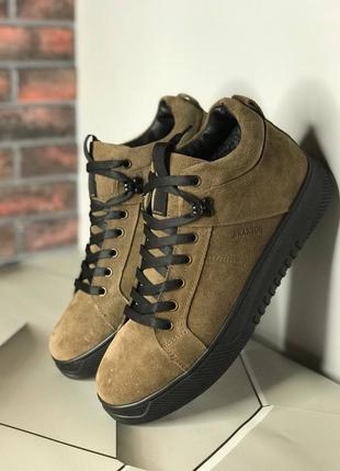 Мужские коричневые замшевые ботинки чоловічі коричневі замшеві черевики4 фото
