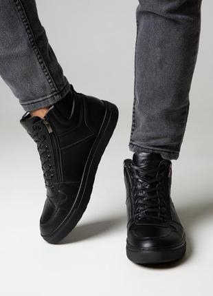 Ботинки мужские черные "jax"  качественная натуральная кожа5 фото