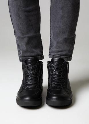 Ботинки мужские черные "jax"  качественная натуральная кожа1 фото