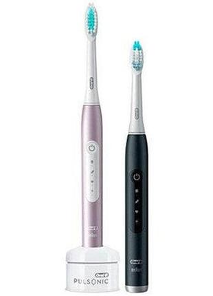 Набор зубных щеток braun oral-b pulsonic slim luxe 4900-s411-526-3h 2 шт1 фото