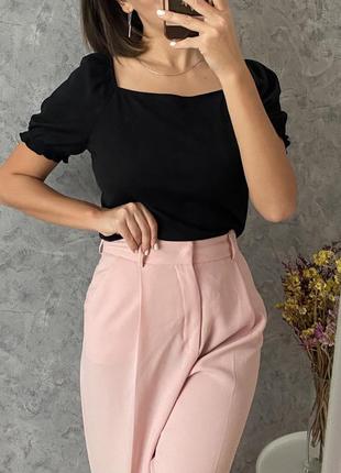 Чорна жіноча футболка блуза квадратний виріз h&m