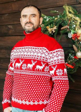 Свитер новогодний свитер мужской с оленями&nbsp;для фотосессии