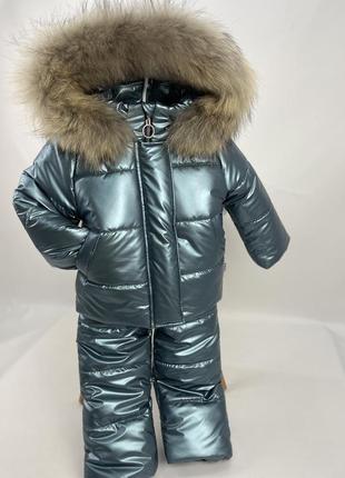 Зимовий костюм куртка та штани до -30 морозу опушка єнота7 фото
