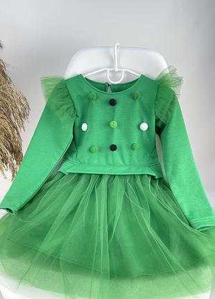 Сукня на свято зелена з фатіном сукня жабки або сукня ялинки