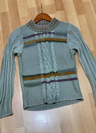 Вязаный свитер, кофта вязанная, крупная вязка, джемпер