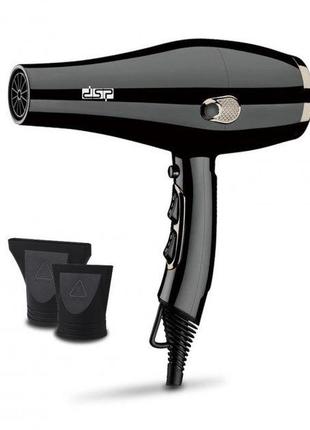 Фен для укладки волос dsp 30088 мощный профессиональный фен с насадками для сушки и укладки волос