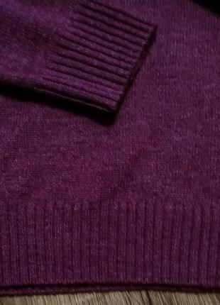 Penguin лаконичный шерстяной свитер бордово-фиолетового цвета4 фото