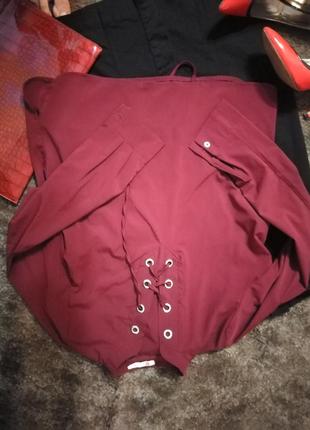 Блузка бордового кольору4 фото
