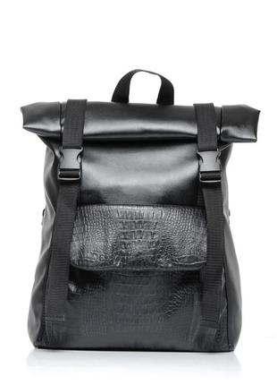 Рюкзак ролл sambag унисекс rolltop milton принт крокодила с клапаном7 фото