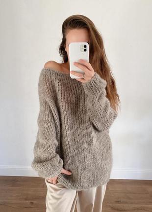 Вязаный свитер из шерсти альпака