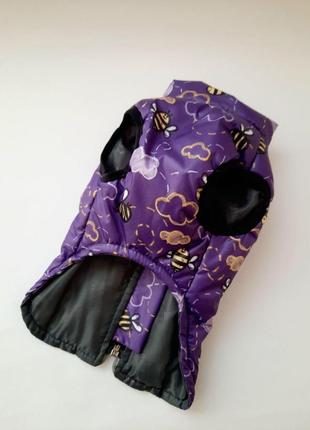 Одяг для собаки жилет утеплений на блискавці фіолетовий 39 s2 фото