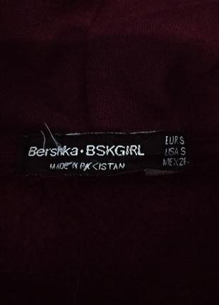 Кофта с капюшоном и двумя карманами, насыщенно бардового цвета, на флисе, тёплая, плотная, размер s 2
