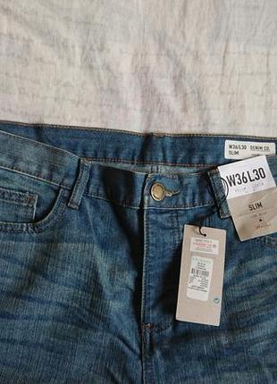 Фірмові англійські котонові джинси denim co(primark)slim ,нові з бірками, розмір 36.4 фото