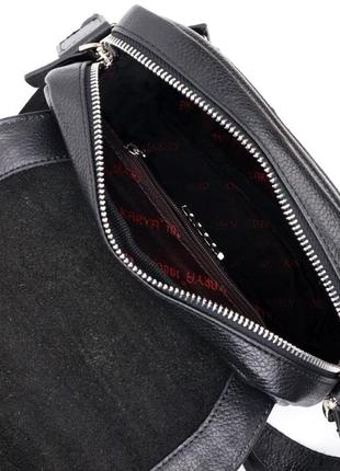 Сумка-портфель на плечо karya 20904 кожаная черный3 фото