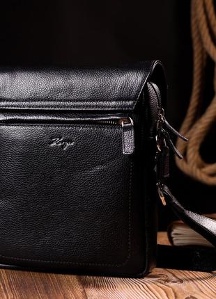 Сумка-портфель на плечо karya 20904 кожаная черный8 фото