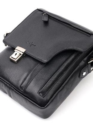 Сумка-портфель на плечо karya 20904 кожаная черный2 фото
