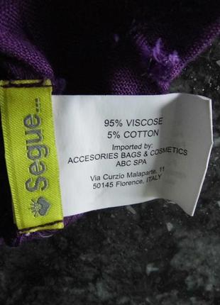 Платок с кисточками фиолетовый - 90х95 см. - segue -италия!!!4 фото