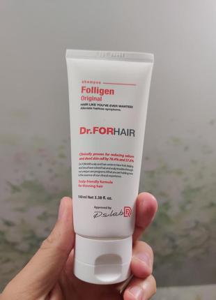 Зміцнювальний шампунь проти випадання волосся dr.forhair folligen original shampoo 100мл2 фото
