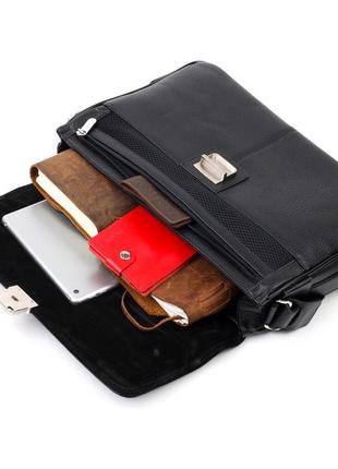 Классический мужской портфель karya 20940 кожаный черный7 фото