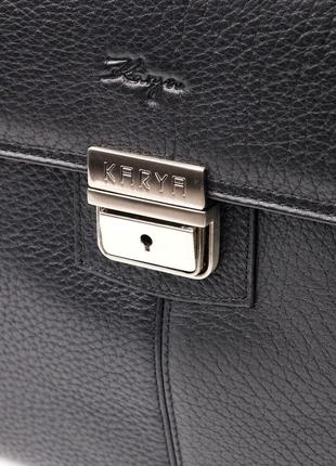 Классический мужской портфель karya 20940 кожаный черный6 фото