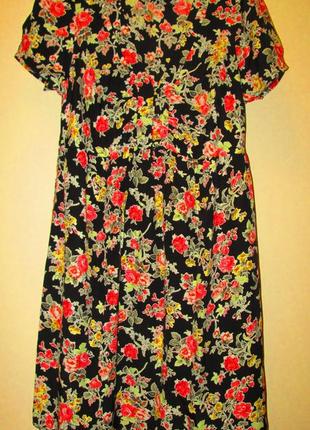 Акция 1+1=3 распродажа красивое удобное платье topshop натуральное цветы размер 16
