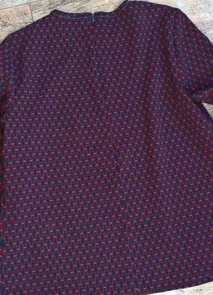 Плотная блуза/кофта/от zara/ синяя с красным/с круглым вырезом-s-m5 фото