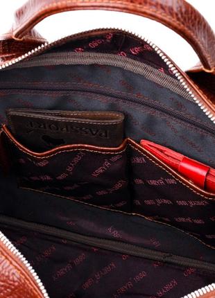 Универсальная мужская сумка-портфель на плечо karya 20936 кожаный коричневый5 фото