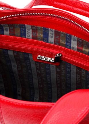 Многофункциональная женская сумка-шоппер с карманами karya 20876 красный4 фото