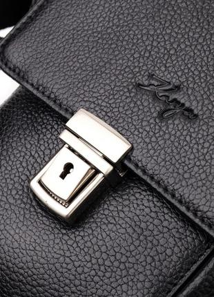 Сумка-портфель на плечо karya 20904 кожаная черный6 фото