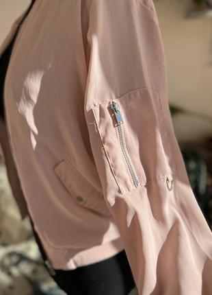 Бомбер куртка ветровка розовая, размер s8 фото