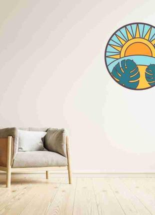 Наклейка цветная на стену (стекло, мебель, зеркало, металл) "солнце. восход"