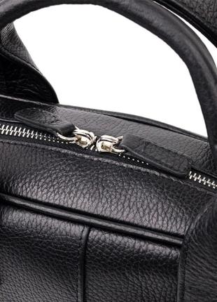 Прочная сумка-портфель из зернистой кожи karya 20872 черный8 фото