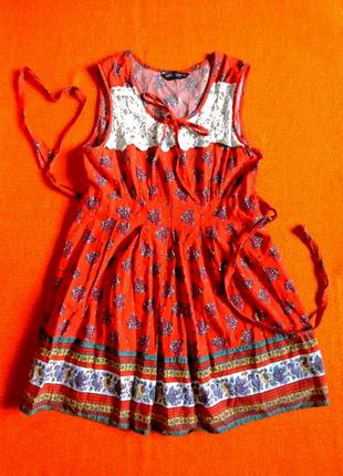 💥успей купить дешёво!!! милейшее платье сарафан с кружевом в цветочный принт4 фото