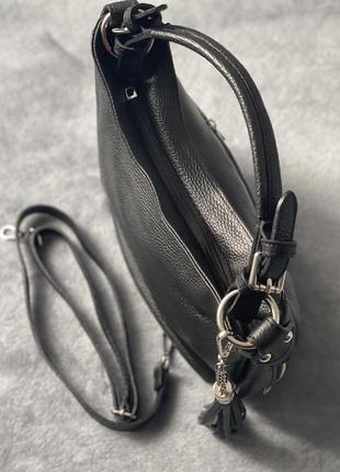 Шкіряна чорна сумка на плече carlotta, італія, кольори в асортименті7 фото