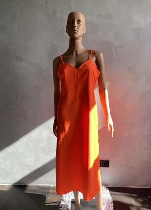 Яскраве помаранчеве плаття міді1 фото