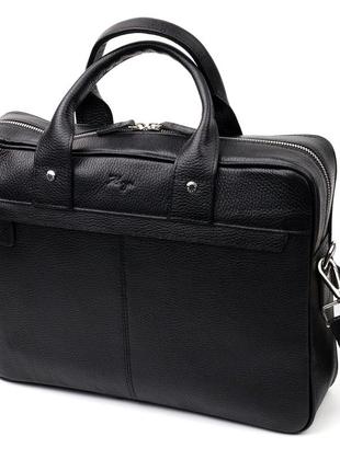 Прочная сумка-портфель из зернистой кожи karya 20872 черный2 фото
