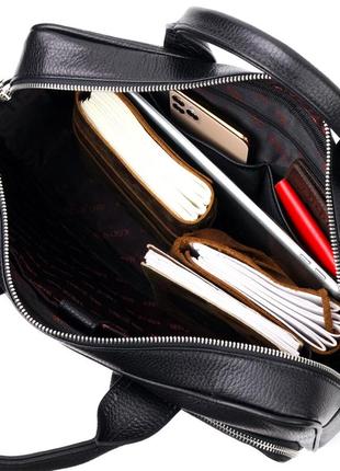 Прочная сумка-портфель из зернистой кожи karya 20872 черный6 фото