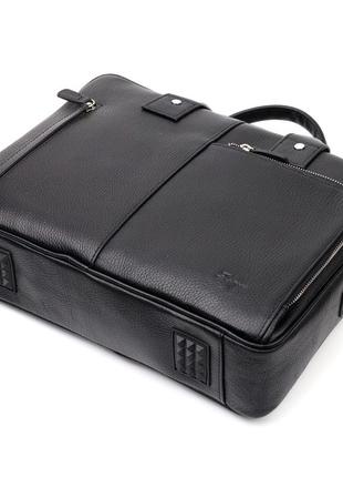 Прочная сумка-портфель из зернистой кожи karya 20872 черный3 фото