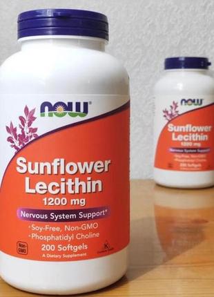 Соняшниковий лецитин, 1200 мг, сша, 100/200 шт, лецетин, ліцетин, ліцитин2 фото