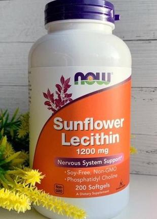 Соняшниковий лецитин, 1200 мг, сша, 100/200 шт, лецетин, ліцетин, ліцитин