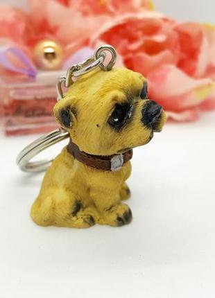 🥀🐕 милий брелок для ключів "жовтий цуцик мопс" щенок собака4 фото