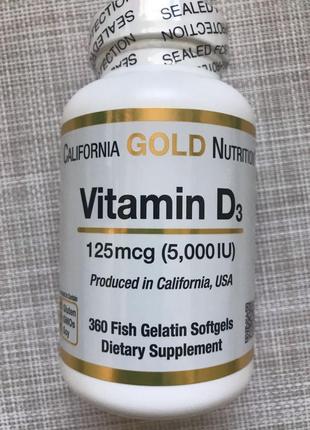 Вітамін д3 5000 мо, 90 та 360 капсул, сша, california gold nutrition вітамін d34 фото