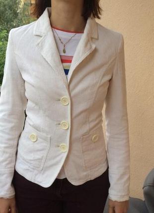 Пиджак белый вельветовый  от американского бренда foxhole