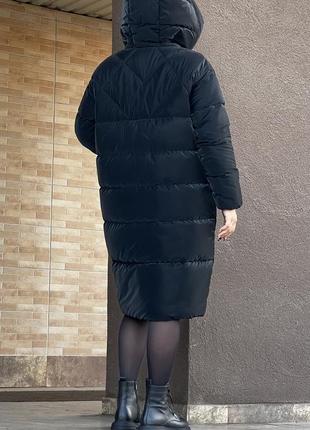 Стильний жіночий зимовий пуховик оверсайз,  зимове пальто4 фото