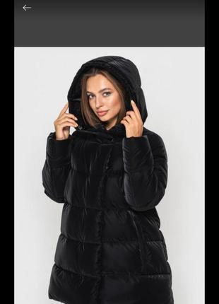 Стильна жіноча зимова куртка пуховик бархат3 фото