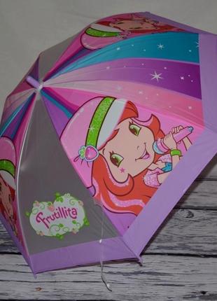 Зонтик зонт детский яркий матовый весёлый куколка ягодка strawberry shortcake клубничка