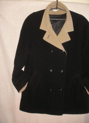 Двубортное шерстяное короткое пальто полупальто modern classic2 фото