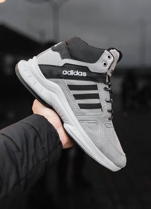 Утеплені кросівки adidas сірі8 фото